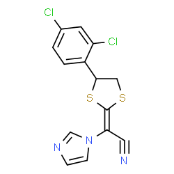 ChemSpider 2D Image | 4-(2,4-dichlorophenyl)-1,3-dithiolan-2-ylidene-1-imidazolylacetonitrile | C14H9Cl2N3S2