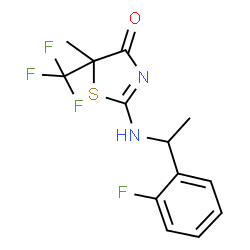 ChemSpider 2D Image | 2-(1-(2-fluorophenyl)ethylamino)-5-methyl-5-(trifluoromethyl)thiazol-4(5H)-one | C13H12F4N2OS
