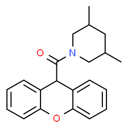 ChemSpider 2D Image | 3,5-dimethyl-1-(9H-xanthene-9-carbonyl)piperidine | C21H23NO2