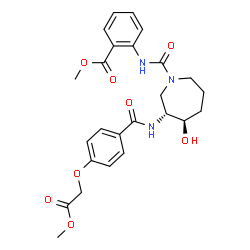 ChemSpider 2D Image | Methyl 2-({[(3R,4R)-4-hydroxy-3-{[4-(2-methoxy-2-oxoethoxy)benzoyl]amino}-1-azepanyl]carbonyl}amino)benzoate | C25H29N3O8