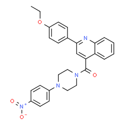 ChemSpider 2D Image | 2-(4-ETHOXYPHENYL)-4-[4-(4-NITROPHENYL)PIPERAZINE-1-CARBONYL]QUINOLINE | C28H26N4O4