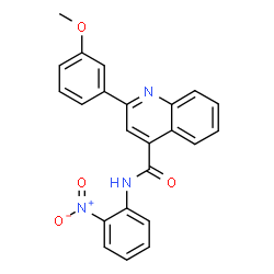 ChemSpider 2D Image | 2-(3-Methoxyphenyl)-N-(2-nitrophenyl)-4-quinolinecarboxamide | C23H17N3O4