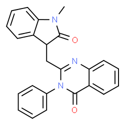 ChemSpider 2D Image | 2-(1-Methyl-2-oxo-2,3-dihydro-1H-indol-3-ylmethyl)-3-phenyl-3H-quinazolin-4-one | C24H19N3O2