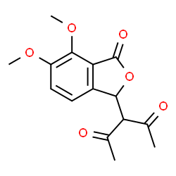 ChemSpider 2D Image | 3-(4,5-Dimethoxy-3-oxo-1,3-dihydro-2-benzofuran-1-yl)-2,4-pentanedione | C15H16O6