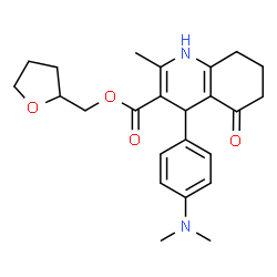 ChemSpider 2D Image | Tetrahydro-2-furanylmethyl 4-[4-(dimethylamino)phenyl]-2-methyl-5-oxo-1,4,5,6,7,8-hexahydro-3-quinolinecarboxylate | C24H30N2O4