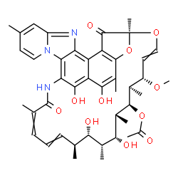 ChemSpider 2D Image | (7S,11S,12R,13S,14R,15R,16R,17S,18S)-2,15,17,36-Tetrahydroxy-11-methoxy-3,7,12,14,16,18,22,30-octamethyl-6,23-dioxo-8,37-dioxa-24,27,33-triazahexacyclo[23.10.1.1~4,7~.0~5,35~.0~26,34~.0~27,32~]heptatr
iaconta-1(36),2,4,9,19,21,25,28,30,32,34-undecaen-13-yl acetate | C43H51N3O11