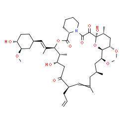 ChemSpider 2D Image | (1R,9S,12S,13R,14S,17R,21S,23S,24R,25S,27R)-17-Allyl-1,14-dihydroxy-12-{(1E)-1-[(1R,3R,4R)-4-hydroxy-3-methoxycyclohexyl]-1-propen-2-yl}-23,25-dimethoxy-13,19,21,27-tetramethyl-11,28-dioxa-4-azatricyc
lo[22.3.1.0~4,9~]octacos-18-ene-2,3,10,16-tetrone | C44H69NO12