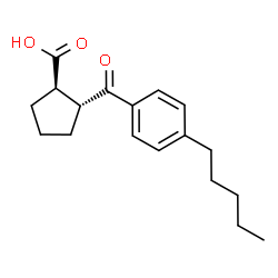 ChemSpider 2D Image | (1R,2R)-2-(4-Pentylbenzoyl)cyclopentanecarboxylic acid | C18H24O3