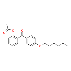 ChemSpider 2D Image | 2-[4-(Hexyloxy)benzoyl]phenyl acetate | C21H24O4