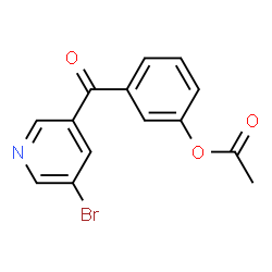 ChemSpider 2D Image | 3-(3-Acetoxybenzoyl)-5-bromopyridine | C14H10BrNO3