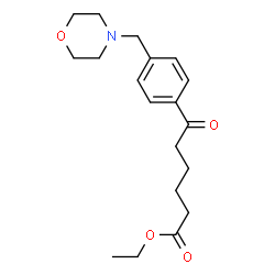 ChemSpider 2D Image | Ethyl 6-[4-(4-morpholinylmethyl)phenyl]-6-oxohexanoate | C19H27NO4