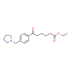 ChemSpider 2D Image | ethyl 6-oxo-6-[(4-pyrrolidinomthyl)phenyl]hexanoate | C19H27NO3