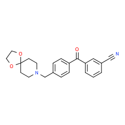 ChemSpider 2D Image | 3-[4-(1,4-Dioxa-8-azaspiro[4.5]dec-8-ylmethyl)benzoyl]benzonitrile | C22H22N2O3