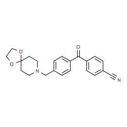 ChemSpider 2D Image | 4-[4-(1,4-Dioxa-8-azaspiro[4.5]dec-8-ylmethyl)benzoyl]benzonitrile | C22H22N2O3