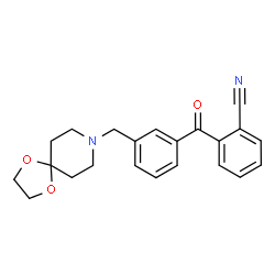 ChemSpider 2D Image | 2-[3-(1,4-Dioxa-8-azaspiro[4.5]dec-8-ylmethyl)benzoyl]benzonitrile | C22H22N2O3