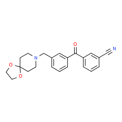 ChemSpider 2D Image | 3-[3-(1,4-Dioxa-8-azaspiro[4.5]dec-8-ylmethyl)benzoyl]benzonitrile | C22H22N2O3