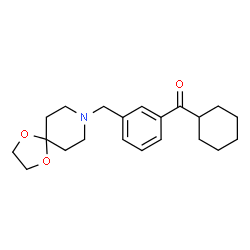 ChemSpider 2D Image | Cyclohexyl[3-(1,4-dioxa-8-azaspiro[4.5]dec-8-ylmethyl)phenyl]methanone | C21H29NO3
