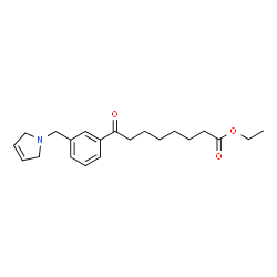 ChemSpider 2D Image | Ethyl 8-[3-(2,5-dihydro-1H-pyrrol-1-ylmethyl)phenyl]-8-oxooctanoate | C21H29NO3