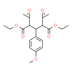 ChemSpider 2D Image | Diethyl 2,4-diacetyl-3-(4-methoxyphenyl)pentanedioate | C20H26O7