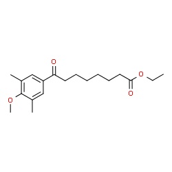 ChemSpider 2D Image | Ethyl 8-(4-methoxy-3,5-dimethylphenyl)-8-oxooctanoate | C19H28O4