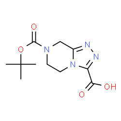ChemSpider 2D Image | 7-(1,1-Dimethylethyl) 5,6-dihydro-1,2,4-triazolo[4,3-a]pyrazine-3,7(8H)-dicarboxylate | C11H16N4O4