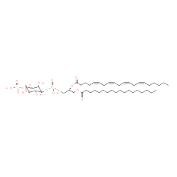 ChemSpider 2D Image | (2R)-1-[(Hydroxy{[2,3,5,6-tetrahydroxy-4-(phosphonooxy)cyclohexyl]oxy}phosphoryl)oxy]-3-(stearoyloxy)-2-propanyl (5Z,8Z,11Z,14Z)-5,8,11,14-icosatetraenoate | C47H84O16P2