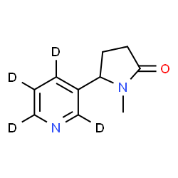 ChemSpider 2D Image | 1-Methyl-5-[(~2~H_4_)-3-pyridinyl]-2-pyrrolidinone | C10H8D4N2O