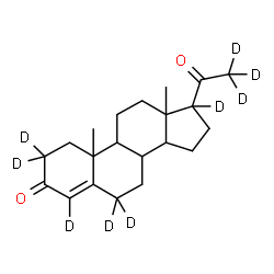 ChemSpider 2D Image | (2,2,4,6,6,17,21,21,21-~2~H_9_)Pregn-4-ene-3,20-dione | C21H21D9O2