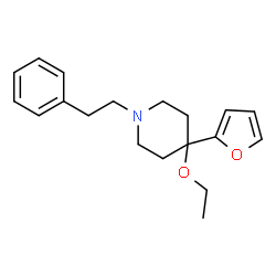 ChemSpider 2D Image | 4-Ethoxy-4-(2-furyl)-1-(2-phenylethyl)piperidine | C19H25NO2