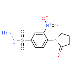 ChemSpider 2D Image | 3-Nitro-4-(2-oxo-1-pyrrolidinyl)benzenesulfonohydrazide | C10H12N4O5S