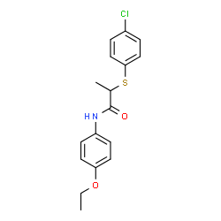 ChemSpider 2D Image | 2-[(4-Chlorophenyl)sulfanyl]-N-(4-ethoxyphenyl)propanamide | C17H18ClNO2S
