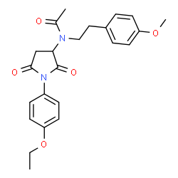 ChemSpider 2D Image | N-[1-(4-Ethoxyphenyl)-2,5-dioxo-3-pyrrolidinyl]-N-[2-(4-methoxyphenyl)ethyl]acetamide | C23H26N2O5