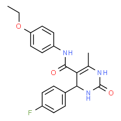 ChemSpider 2D Image | N-(4-Ethoxyphenyl)-4-(4-fluorophenyl)-6-methyl-2-oxo-1,2,3,4-tetrahydro-5-pyrimidinecarboxamide | C20H20FN3O3