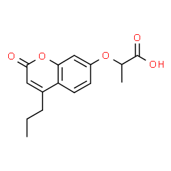 ChemSpider 2D Image | 2-(2-Oxo-4-propyl-2H-chromen-7-yloxy)-propionic acid | C15H16O5
