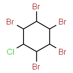 ChemSpider 2D Image | 1,2,3,4,5-Pentabromo-6-chlorocyclohexane | C6H6Br5Cl