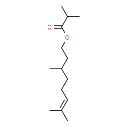 ChemSpider 2D Image | 3,7-Dimethyl-6-octen-1-yl 2-methylpropanoate | C14H26O2