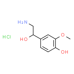 ChemSpider 2D Image | 4-(2-Amino-1-hydroxyethyl)-2-methoxyphenol hydrochloride (1:1) | C9H14ClNO3