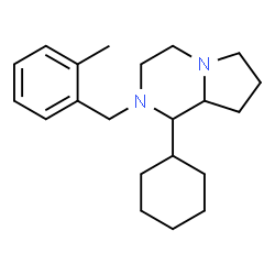 ChemSpider 2D Image | 1-Cyclohexyl-2-(2-methylbenzyl)octahydropyrrolo[1,2-a]pyrazine | C21H32N2