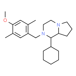ChemSpider 2D Image | 1-Cyclohexyl-2-(4-methoxy-2,5-dimethylbenzyl)octahydropyrrolo[1,2-a]pyrazine | C23H36N2O