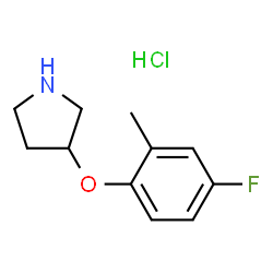 ChemSpider 2D Image | 3-(4-Fluoro-2-methylphenoxy)pyrrolidine hydrochloride | C11H15ClFNO