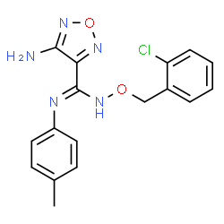 ChemSpider 2D Image | 4-amino-N'-[(2-chlorobenzyl)oxy]-N-(4-methylphenyl)-1,2,5-oxadiazole-3-carboximidamide | C17H16ClN5O2
