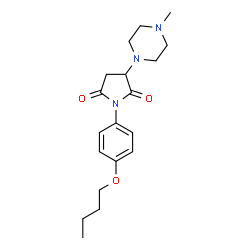 ChemSpider 2D Image | 1-(4-Butoxyphenyl)-3-(4-methyl-1-piperazinyl)-2,5-pyrrolidinedione | C19H27N3O3