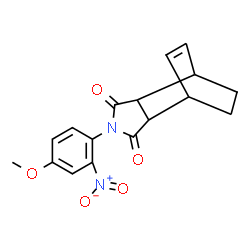 ChemSpider 2D Image | 4-(4-Methoxy-2-nitrophenyl)-4-azatricyclo[5.2.2.0~2,6~]undec-8-ene-3,5-dione | C17H16N2O5