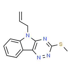 ChemSpider 2D Image | 5-Allyl-3-(methylsulfanyl)-5H-[1,2,4]triazino[5,6-b]indole | C13H12N4S