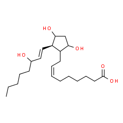 ChemSpider 2D Image | (7Z)-9-{(2R)-3,5-Dihydroxy-2-[(1E)-3-hydroxy-1-octen-1-yl]cyclopentyl}-7-nonenoic acid | C22H38O5