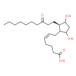ChemSpider 2D Image | (5Z)-7-[(2R)-3,5-Dihydroxy-2-(3-oxodecyl)cyclopentyl]-5-heptenoic acid | C22H38O5