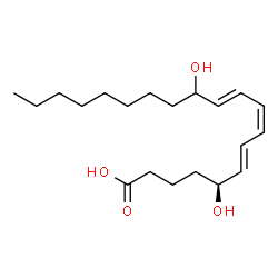 ChemSpider 2D Image | (5S,6E,8Z,10E)-5,12-Dihydroxy-6,8,10-icosatrienoic acid | C20H34O4