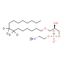 ChemSpider 2D Image | (2R)-3-[(7,7,8,8-~2~H_4_)Hexadecyloxy]-2-hydroxypropyl 2-(trimethylammonio)ethyl phosphate | C24H48D4NO6P