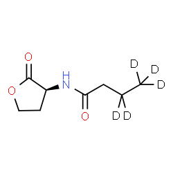 ChemSpider 2D Image | N-[(3S)-2-Oxotetrahydro-3-furanyl](3,3,4,4,4-~2~H_5_)butanamide | C8H8D5NO3