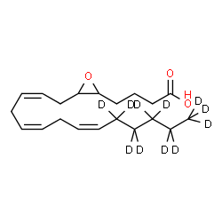 ChemSpider 2D Image | 4-{3-[(2Z,5Z,8Z)-(10,10,11,11,12,12,13,13,14,14,14-~2~H_11_)-2,5,8-Tetradecatrien-1-yl]-2-oxiranyl}butanoic acid | C20H21D11O3